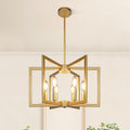 6-Light Gold Pendant Light Modern Farmhouse Chandelier - Sleek Dining