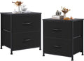 DUMOS Nightstand Set of 2 with Fabric Drawers for Storage