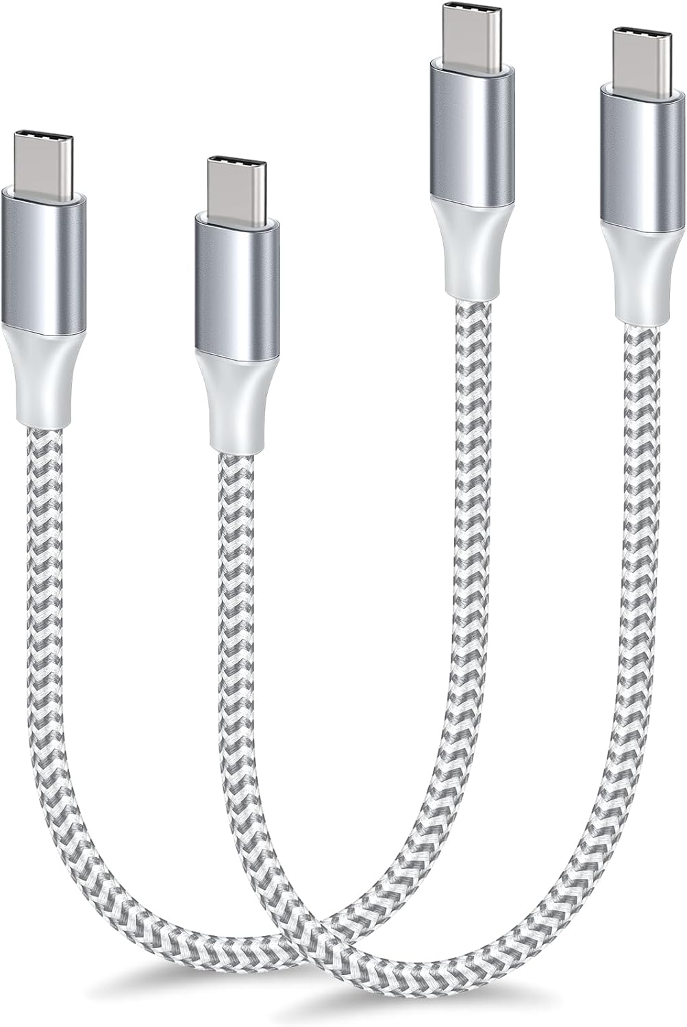 High-Speed 1.5ft 60W USB C Charging Cable 2 Pack - Fast Charge iPhone & Android