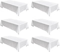 Fitable Faux Linen White Tablecloths 60 x 120 in 6 Pack - Durable
