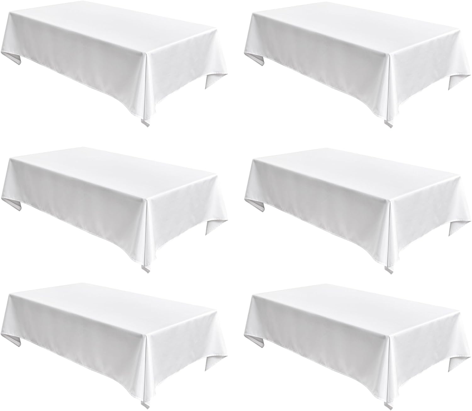 Faux Linen White Tablecloths for 8 Foot Rectangle Tables
