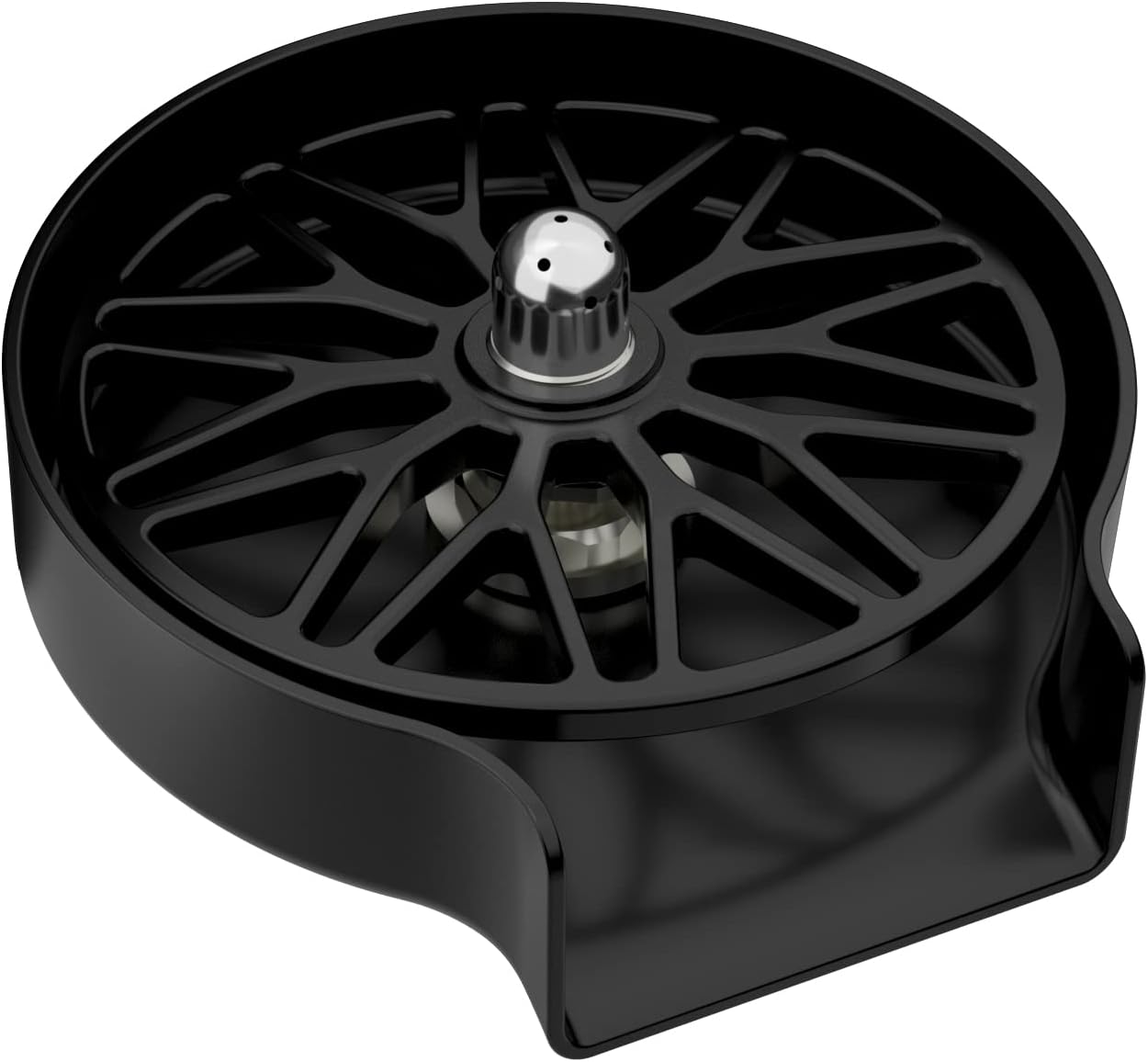 WEWE Black Glass Rinser: 360 Degree Rotating Spout for Kitchen