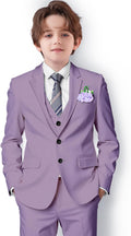 Lavender Purple Boys Suit Slim Fit Set - Formal Dress for Teens