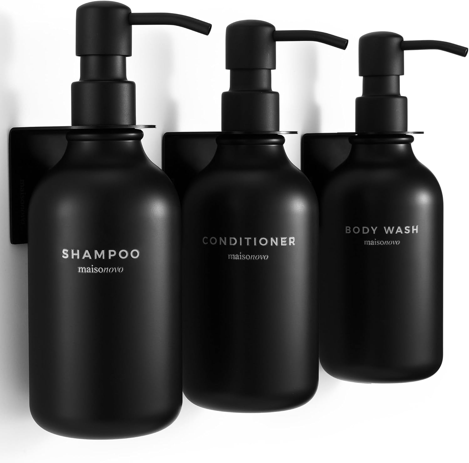 Shower Soap Dispenser Set of 3 - Wall Mounted Shampoo Holder