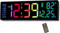 Large Digital Wall Clock 14.2 in RGB Display - Easy-Read Clock