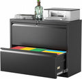 Pataku Lateral File Cabinet 2 Drawer File Cabinet with Lock - Durable