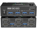 HDMI KVM Switch 2 Monitors 2 Computers 4K@60Hz - Dual Display KVM