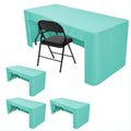 Open Back Fitted Tablecloths for 8 ft Rectangle Table - 4 Pack