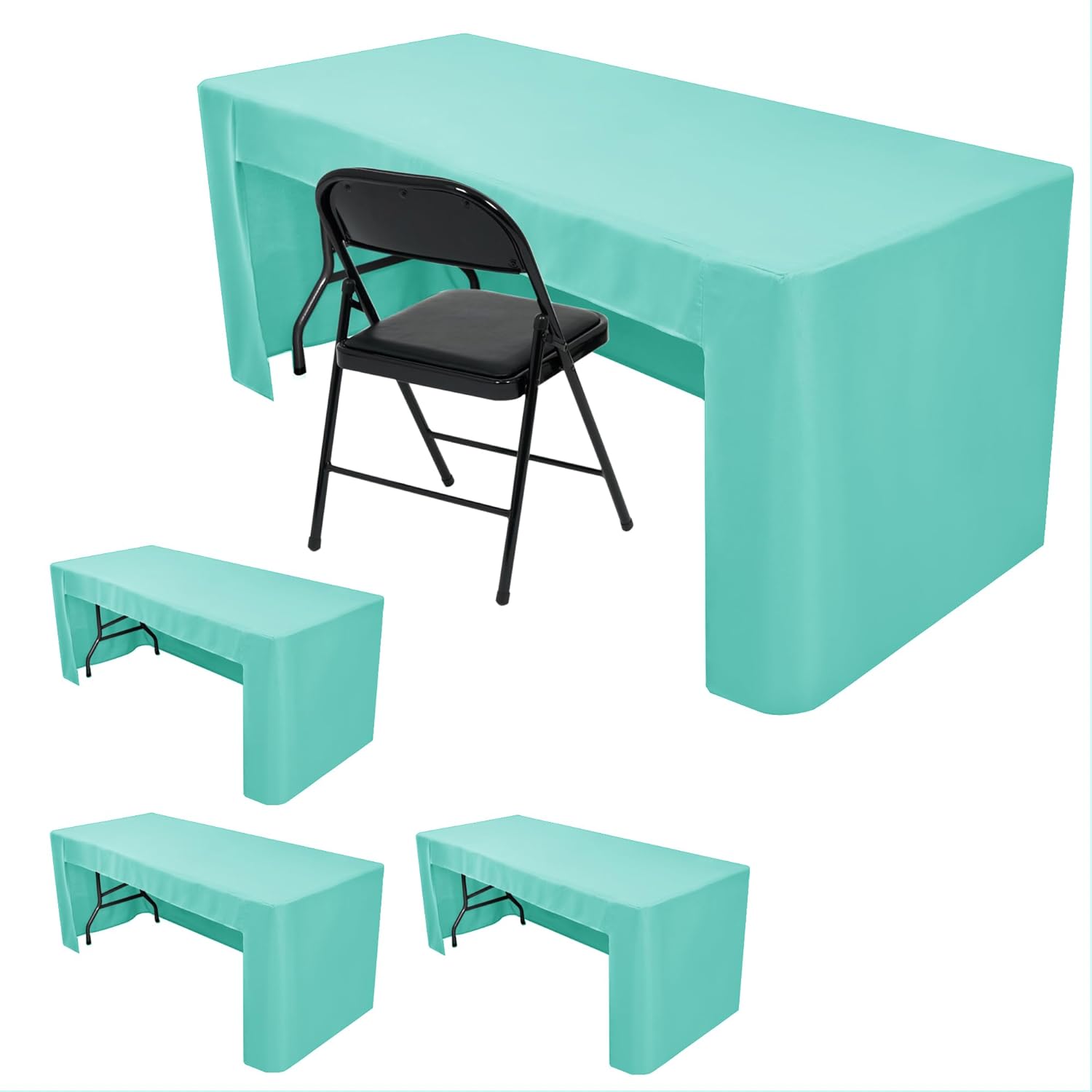 Open Back Fitted Tablecloths for 8 Foot Rectangle Table