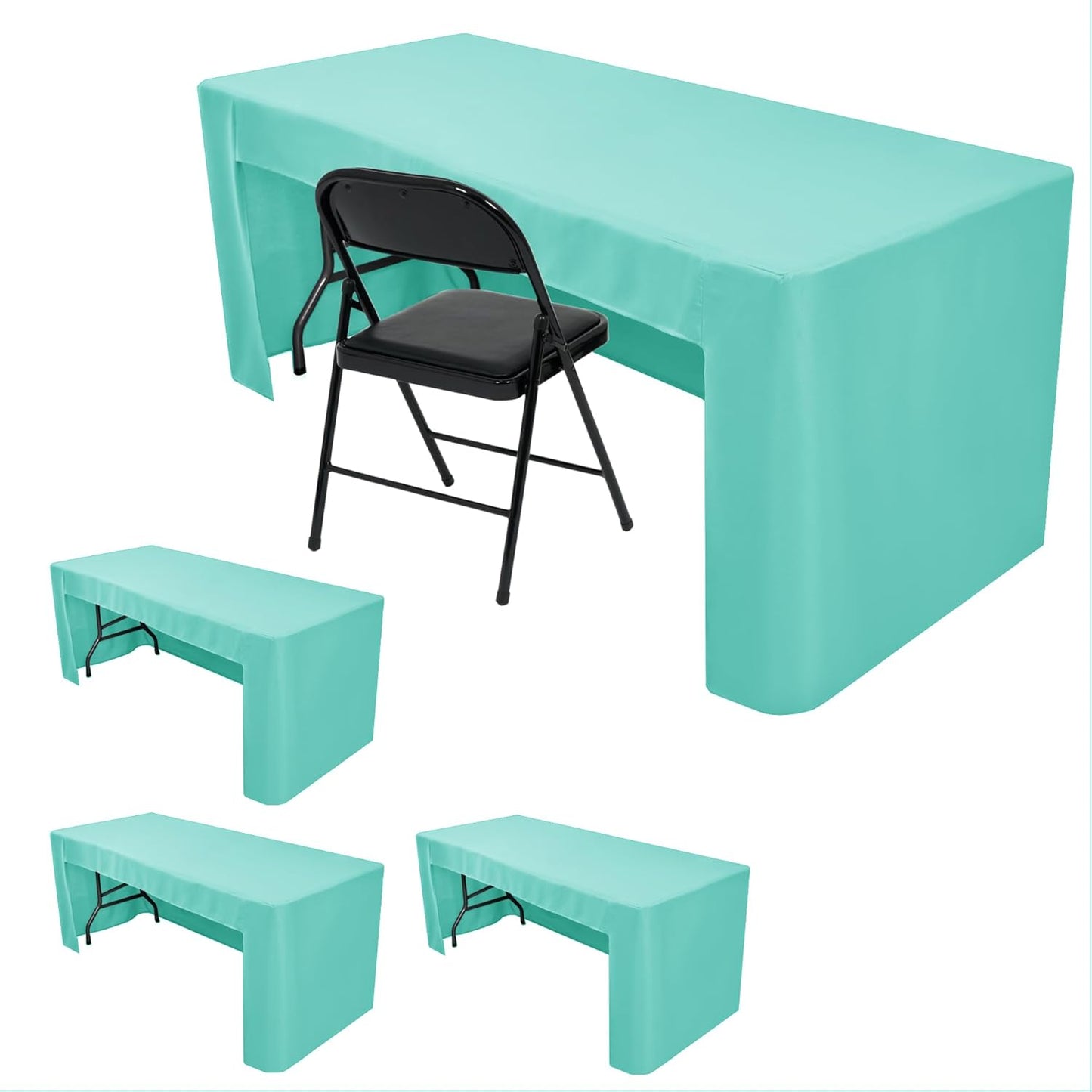 Open Back Fitted Tablecloths for 4 Foot Rectangle Tables