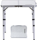 Small Folding Table Portable 24in x16in - Compact Adjustable Camp