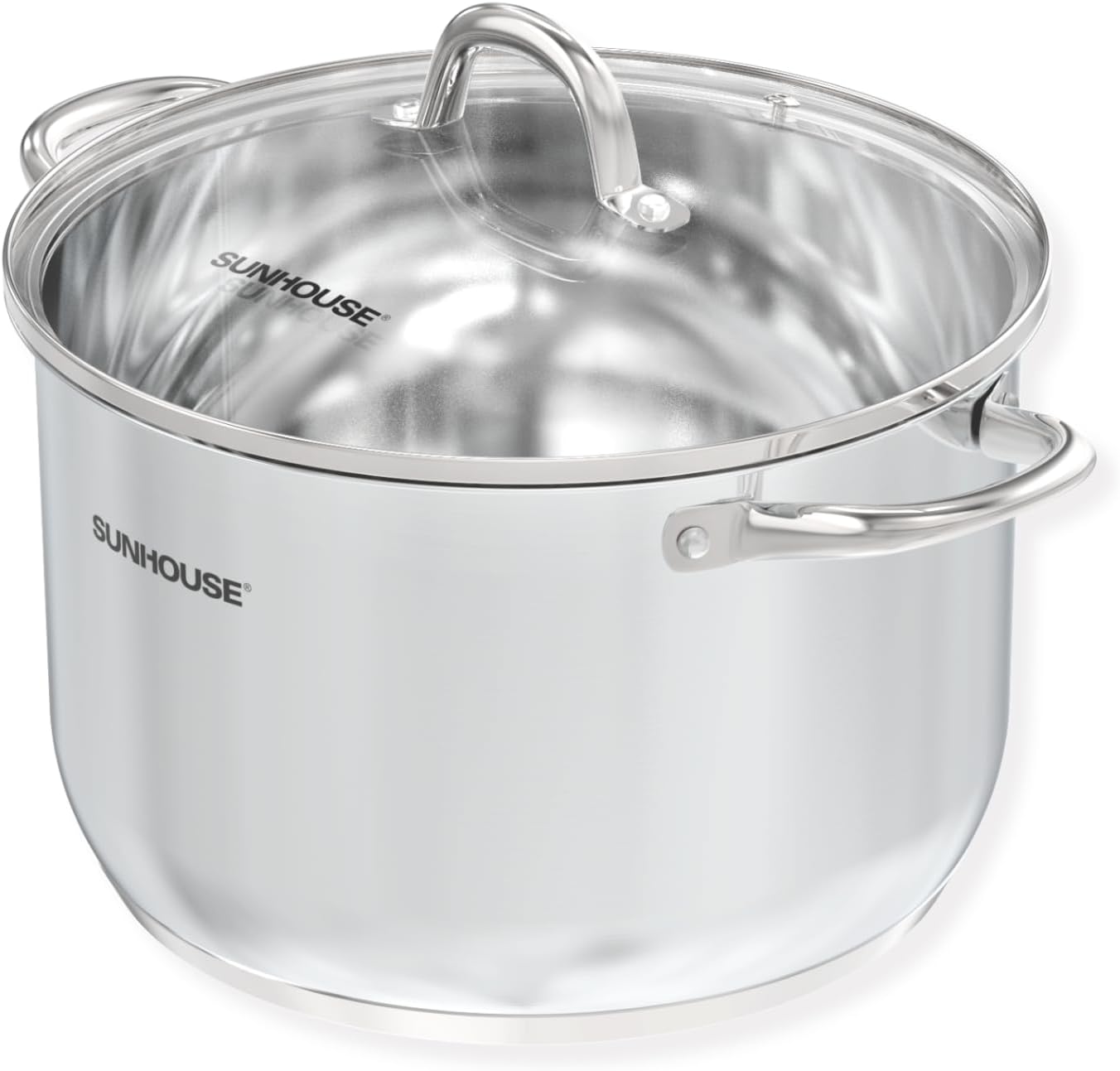 SUNHOUSE Stainless Steel Stock Pot - 11 Quart Heavy-Duty Cooking