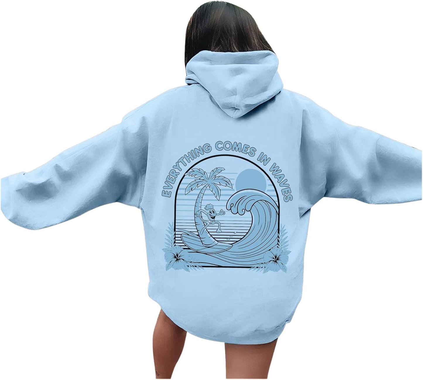 Waves of Cozy: Women's Cute Winter Hoodie