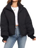 Gihuo Womens Winter Cropped Puffer Jacket Coat Short Warm Quilted can