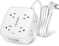 YISHU Power Strip - 8 Outlets, 4 USB Ports, 6ft Cord