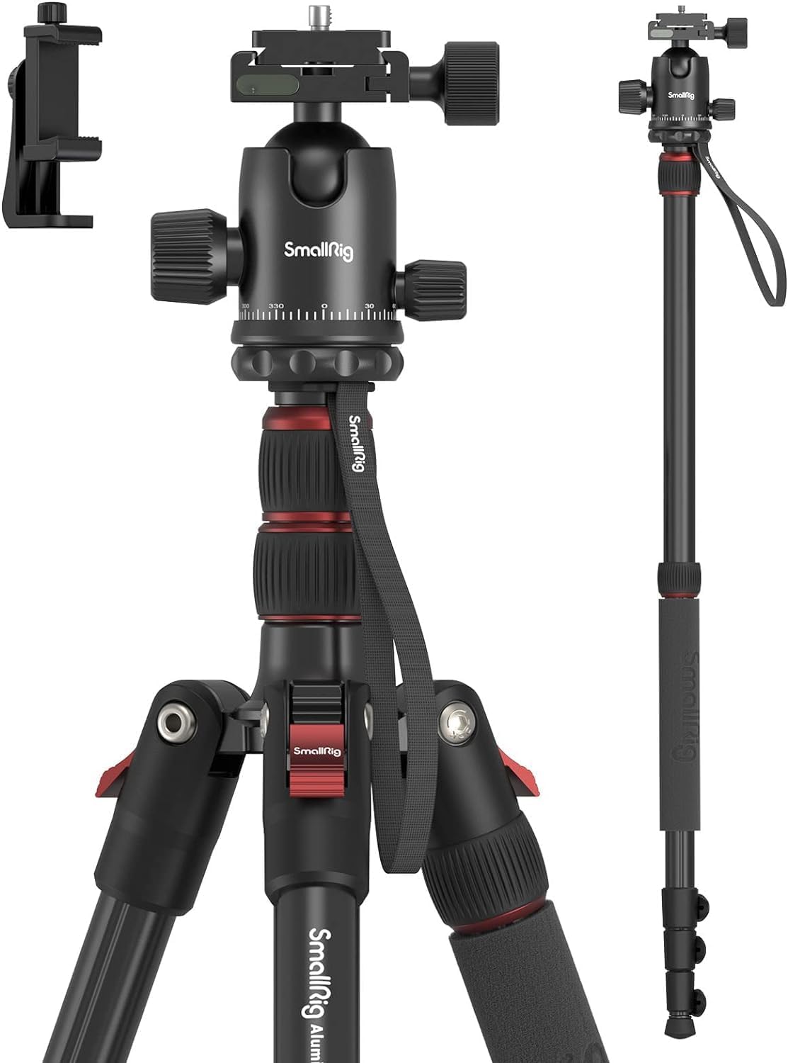 SmallRig CT-20 Camera Tripod: Versatile 78.7 in Aluminum Design