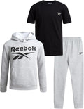 Reebok Boys Sweatsuit Set 3 Piece Athletic Hoodie, Joggers & Tee