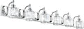 Crystal Vanity Lights 48in 6-Light Modern Bathroom Fixture - Bright