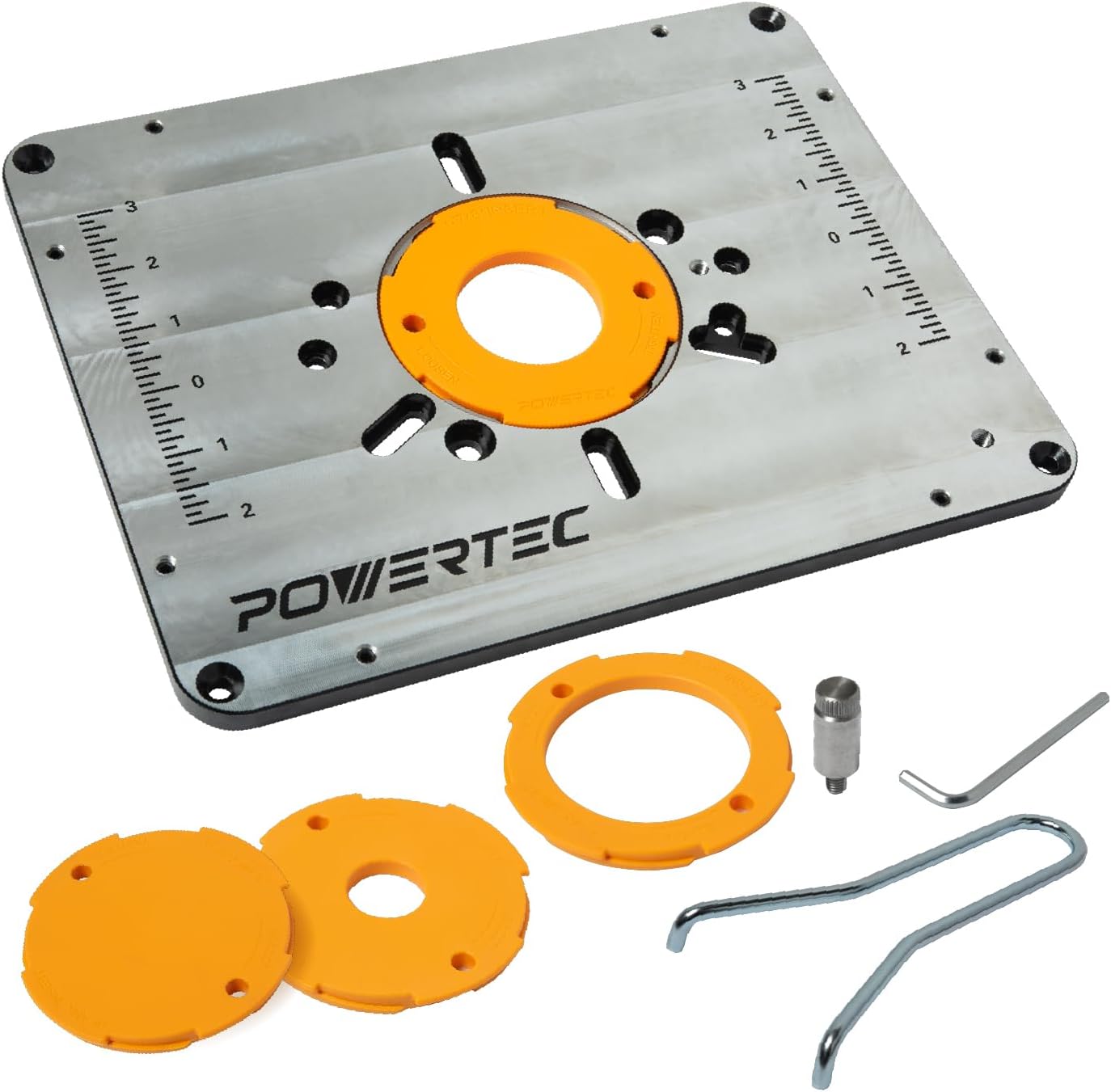 POWERTEC Aluminum Router Table Insert Plate for Woodworking