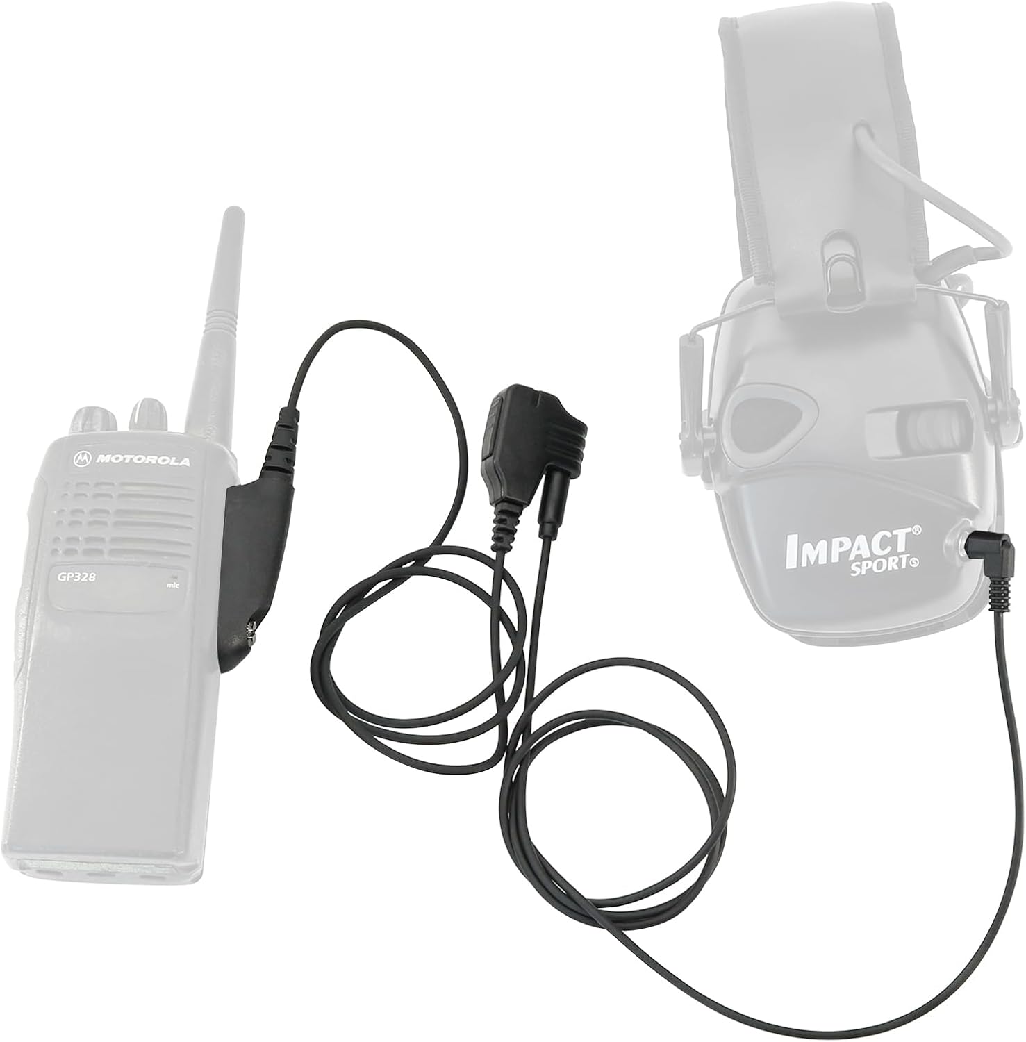 U94 PTT 6 Pin Cable Adapter for GP328 and Tactical Headsets