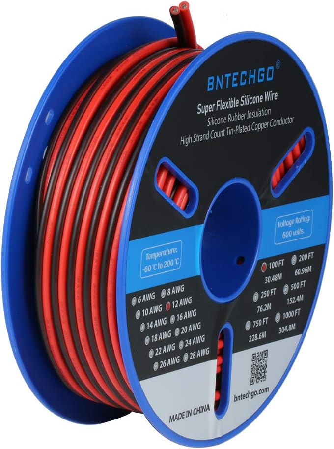 BNTECHGO 12 Gauge Flexible Silicone Wire for LED Strip Lights