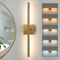 Gold Vanity Light Fixtures 24 in LED Bath Sconces - Built-in Dimmer