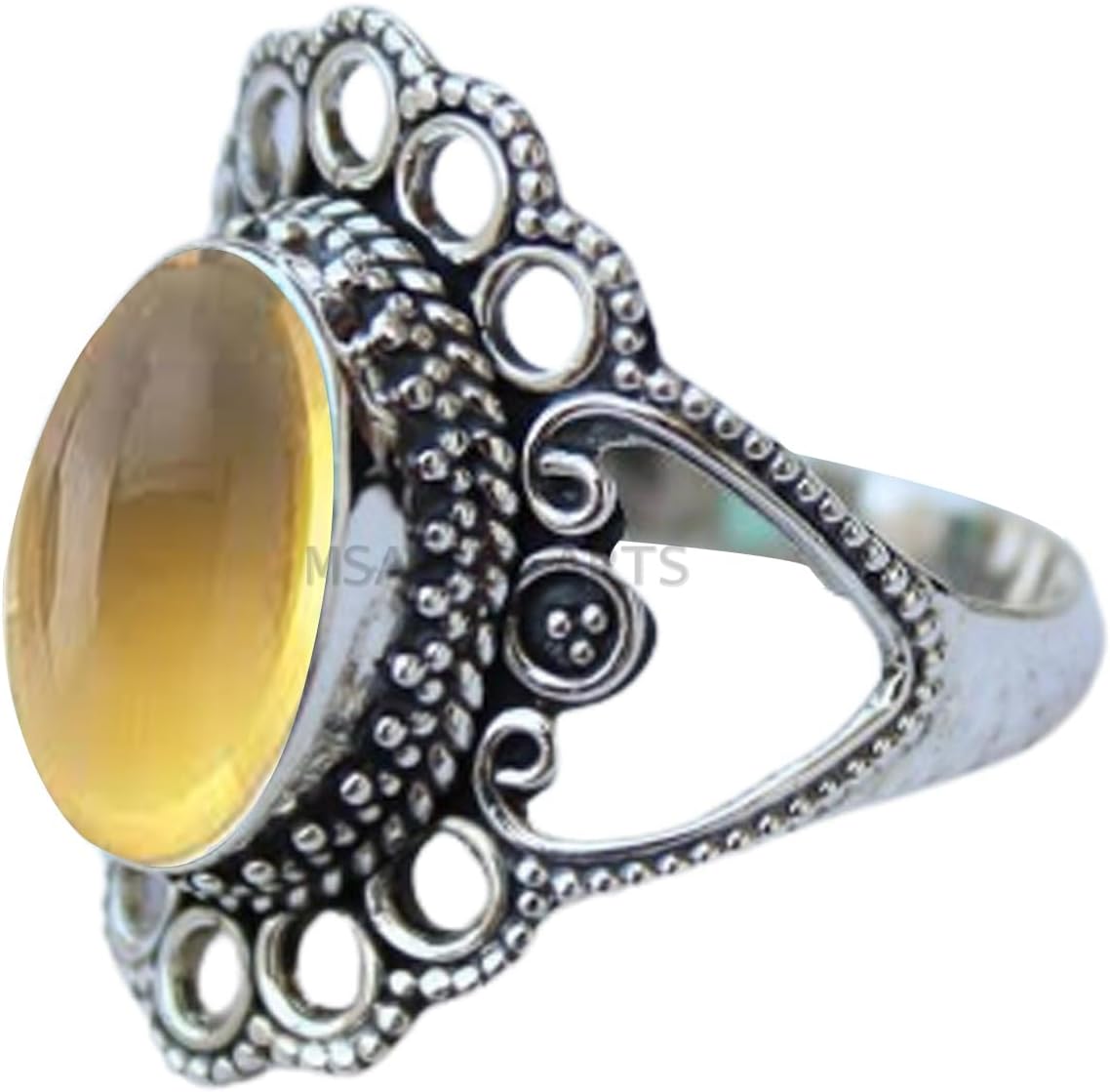 Solid 925 Sterling Silver Ring with Genuine Black Onyx Gemstone