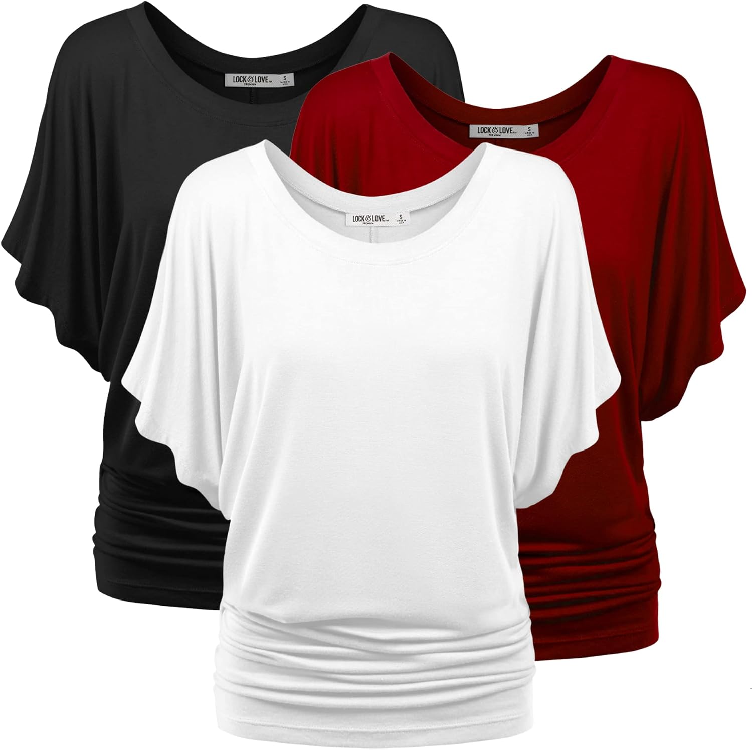 Lock and Love Women's Casual Short Sleeve Dolman Top Review