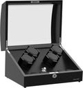 DOOMOOK Watch Winder: 4 Watches, 6 Storage, Elegant Wood Finish