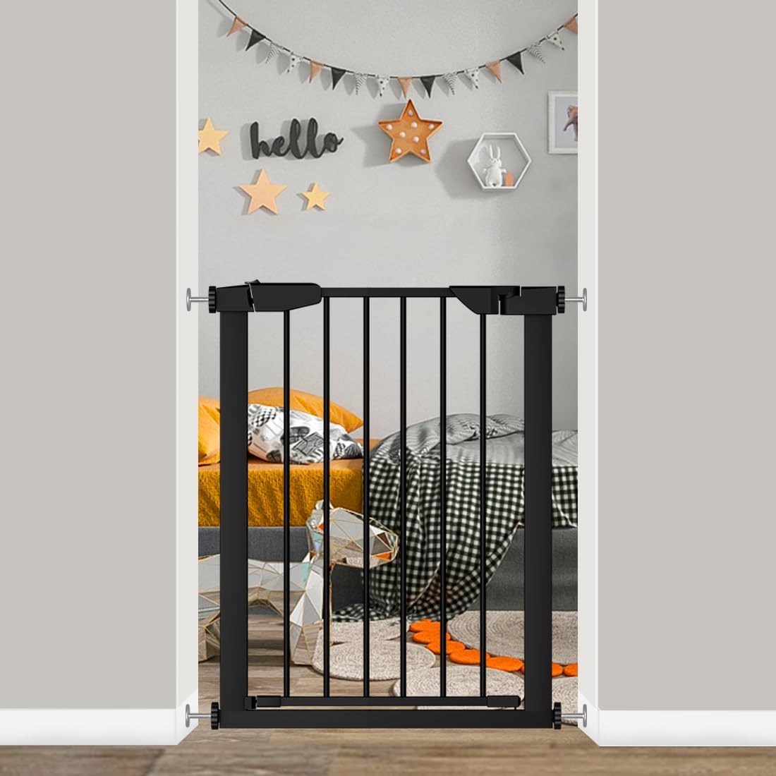 Narrow Baby Gate for Stairs - Pressure Mounted Safety Gate