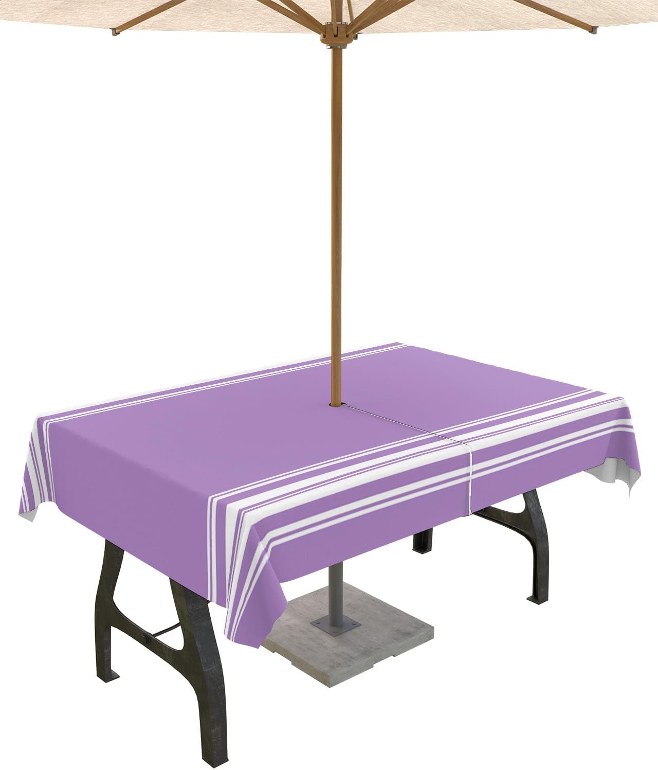Farmhouse Outdoor Tablecloth with Umbrella Hole for Dining
