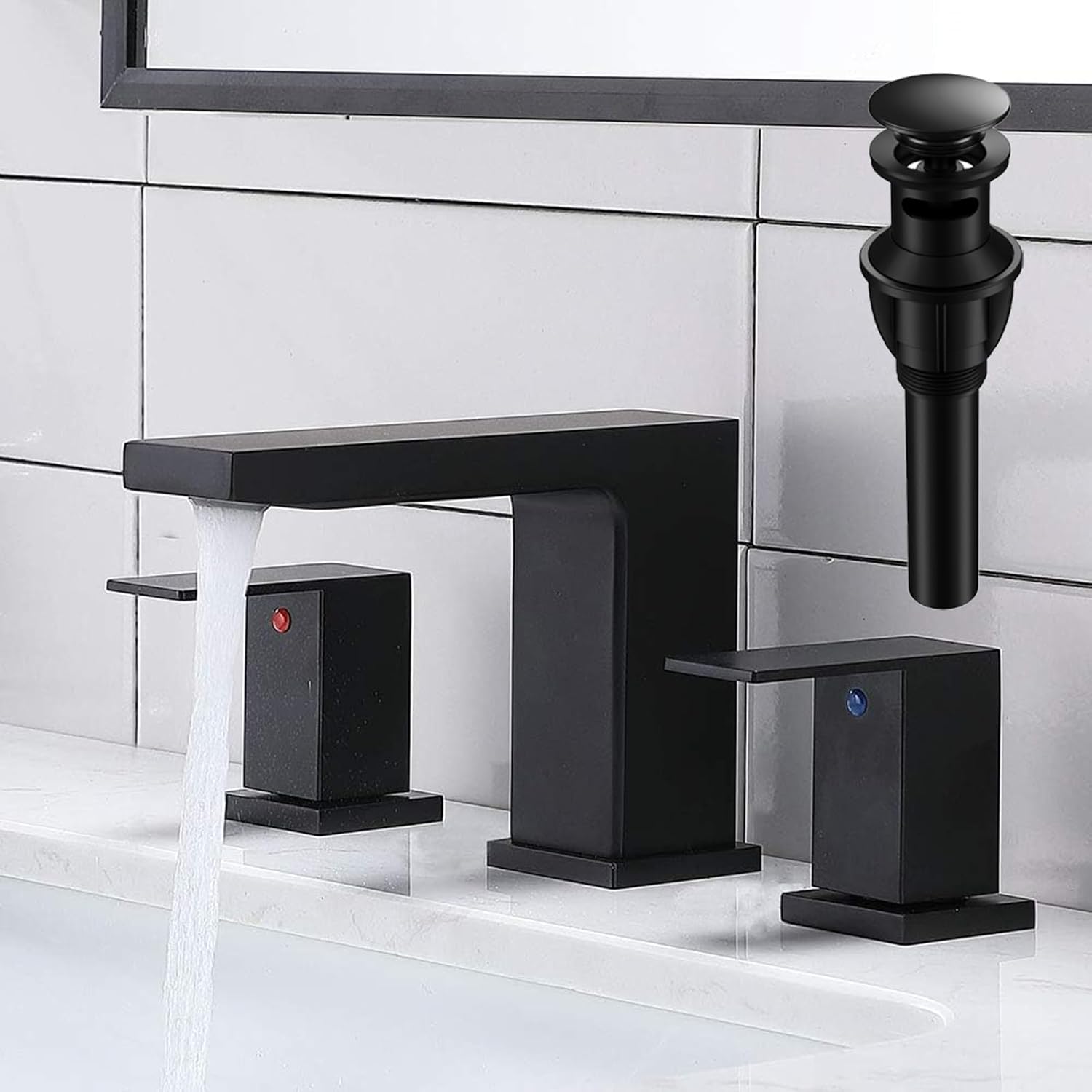 VCCUCINE Black Bathroom Faucet 3 Hole for Modern Bathrooms