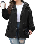 Plus Size Women's Rain Jacket XL-5XL - Lightweight Waterproof Hooded