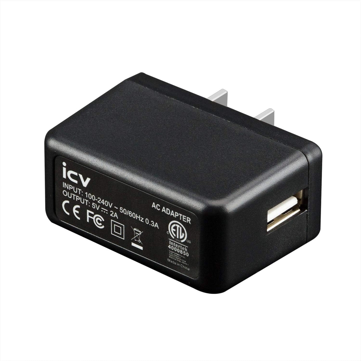 icv USB Wall Charger 5V 2A - Safe & Lightweight