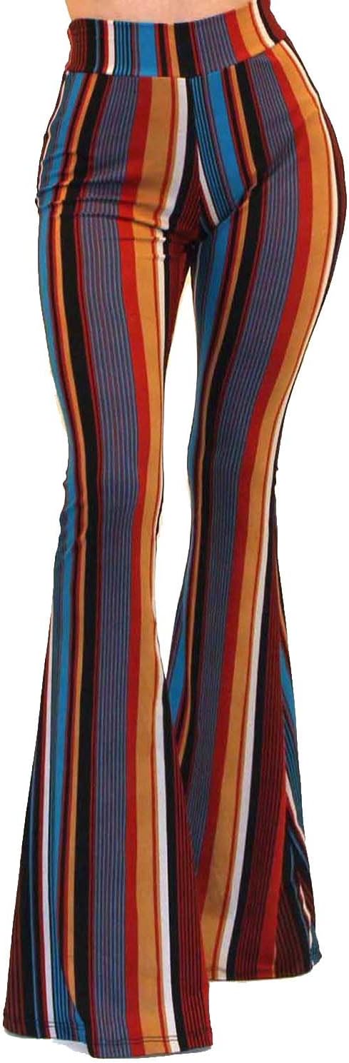 Vivicastle Women's Lightweight Boho Stretchy Bell Bottom Pants