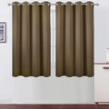 Blackout Curtains 66 x 54 in Brown Panels - Room Darkening Set