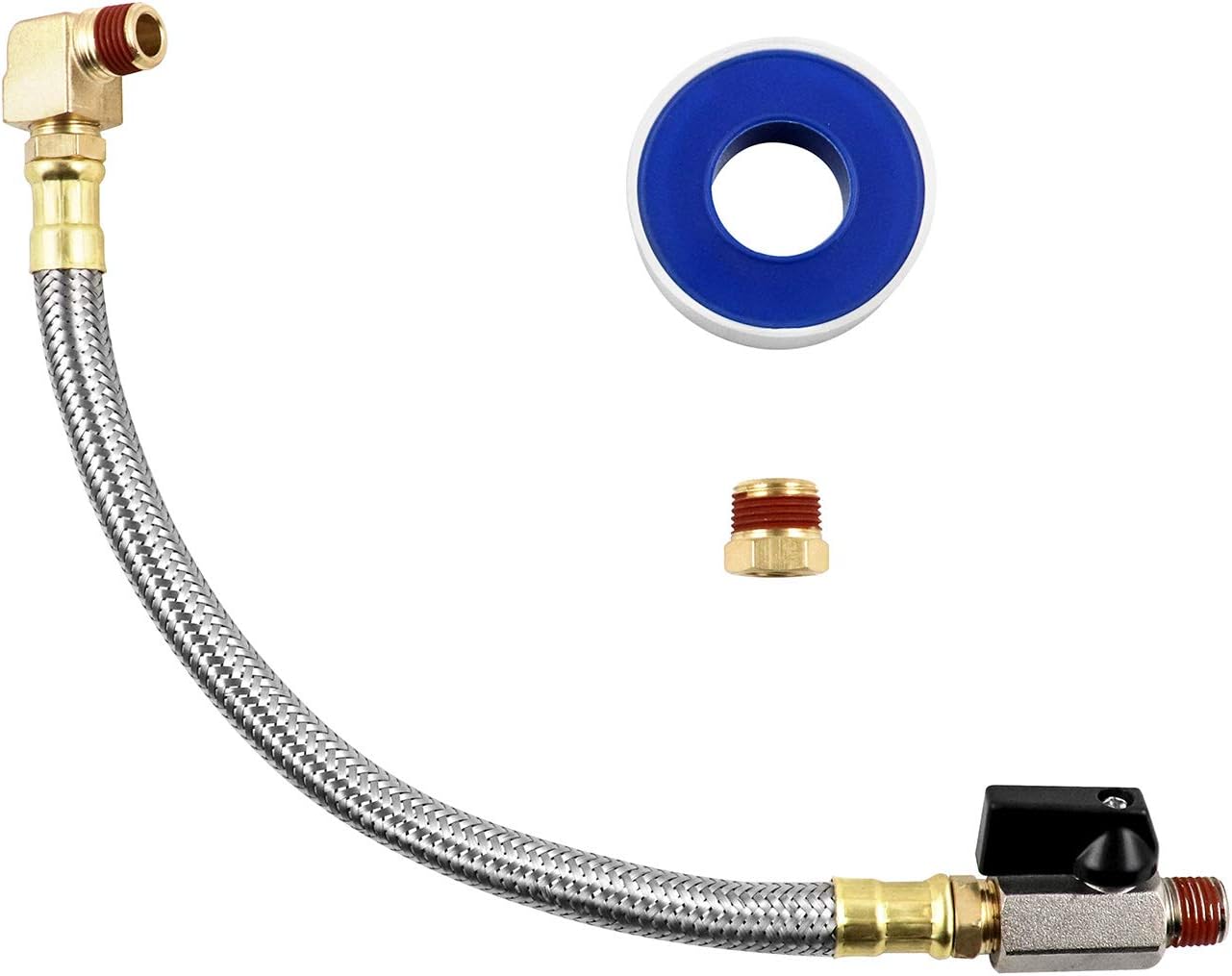 QWORK Extended Tank Drain Valve Kit - Efficient Air Compressor Maintenance