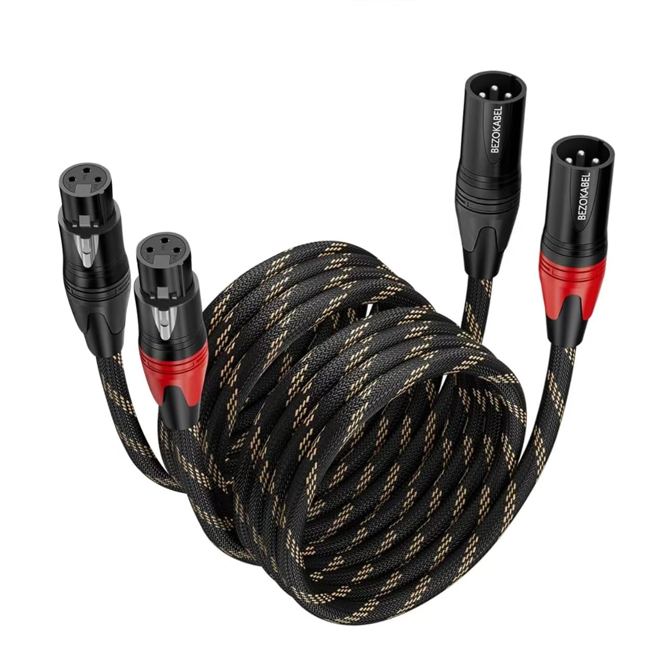 XLR Cables Male to Female 100ft 2Packs for High Fidelity Sound