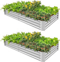 Land Guard 2 Pack 841ft Galvanized Metal Raised Garden Bed - Deep Root