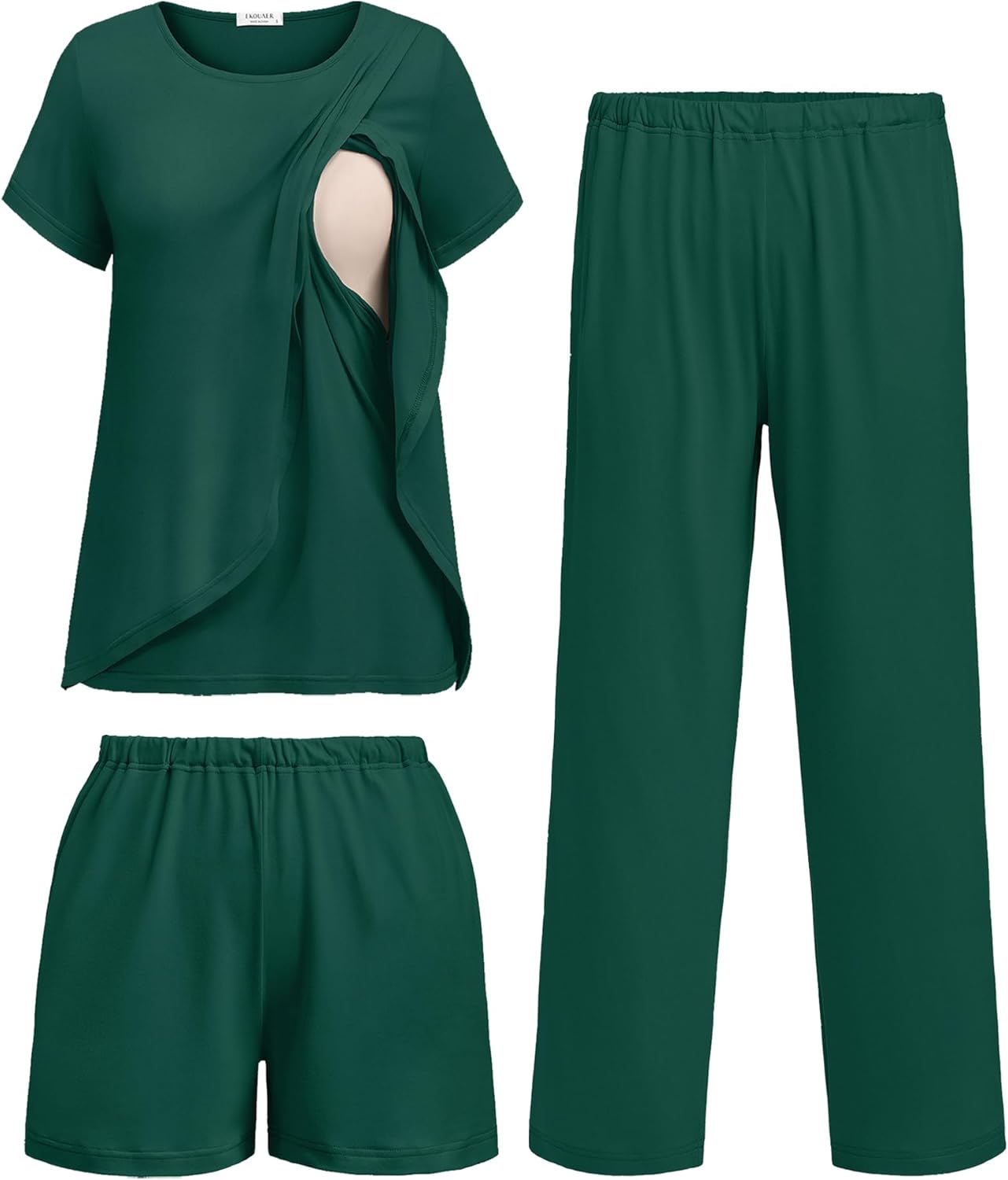 Ekouaer Maternity Nursing Pajamas Set for Comfortable Breastfeeding