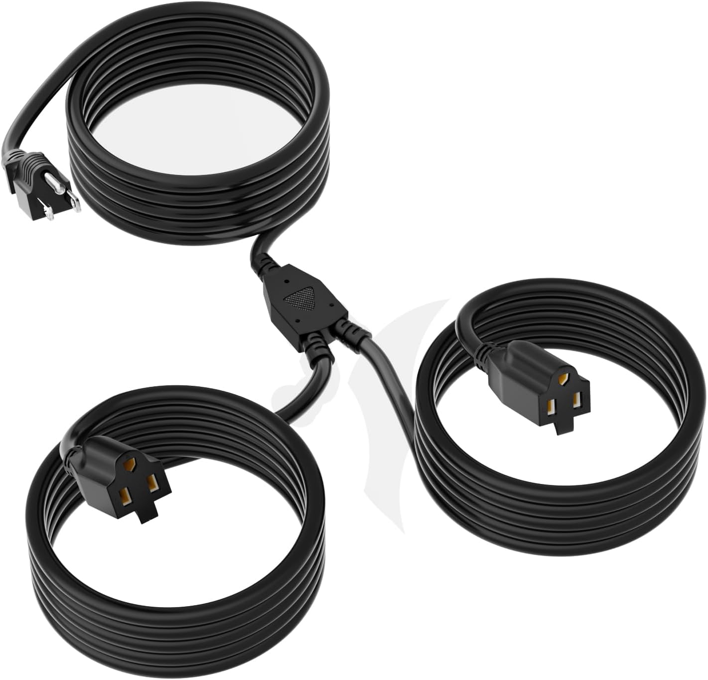 2 Way Power Extension Cord Splitter for Outdoor Use 50 Ft
