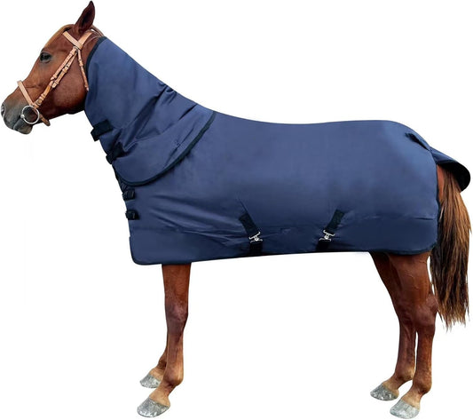 Waterproof Heavy 1200D Horse Blanket with Detachable Neck Cover