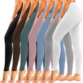 High Waisted Leggings for Women 7 Pack - Tummy Control, Soft Fit