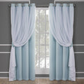 TOWN & COUNTRY LUXE Talia Double Layer Indoor Curtains - Aqua