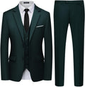 WULFUL Men's 3 Piece Slim Fit Suit Set - Classic Black Tailoring