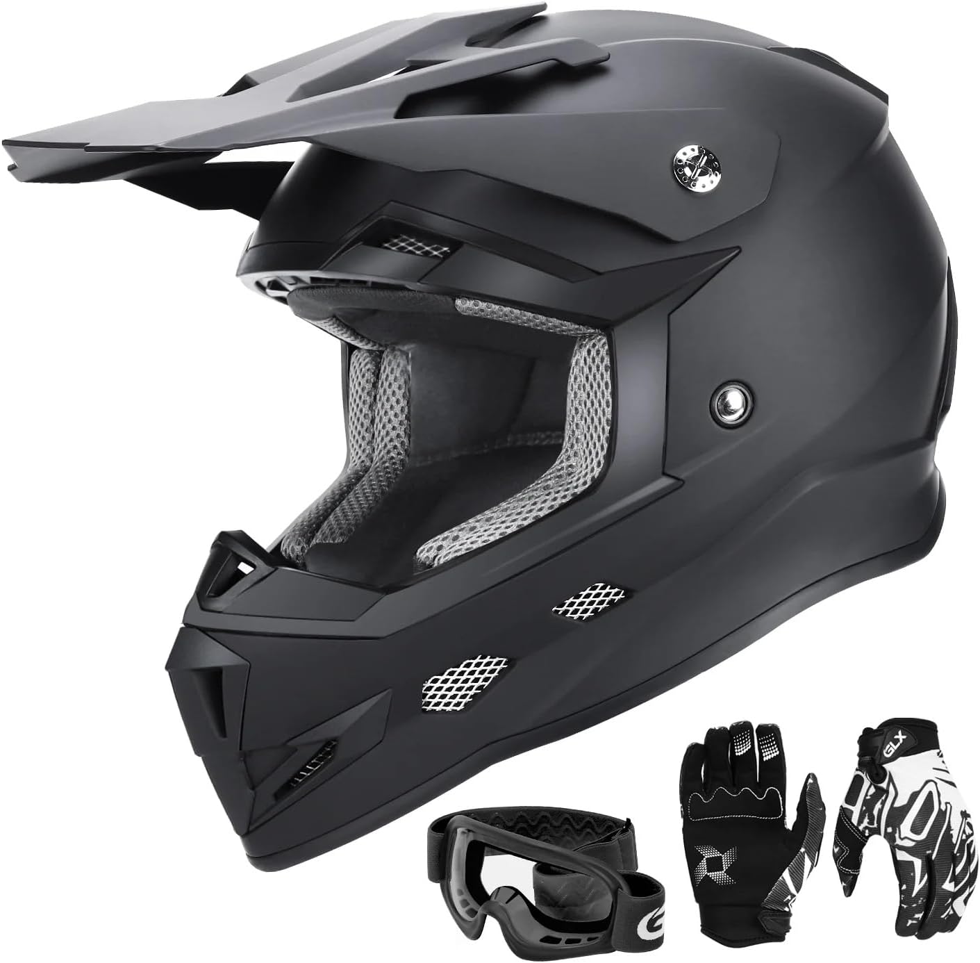 GLX GX623 Youth ATV/Dirt Bike Helmet Combo for Safety and Style
