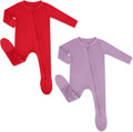 Rayon from Bamboo Baby Footed Pajamas - Soft, 2-Way Zipper Fit