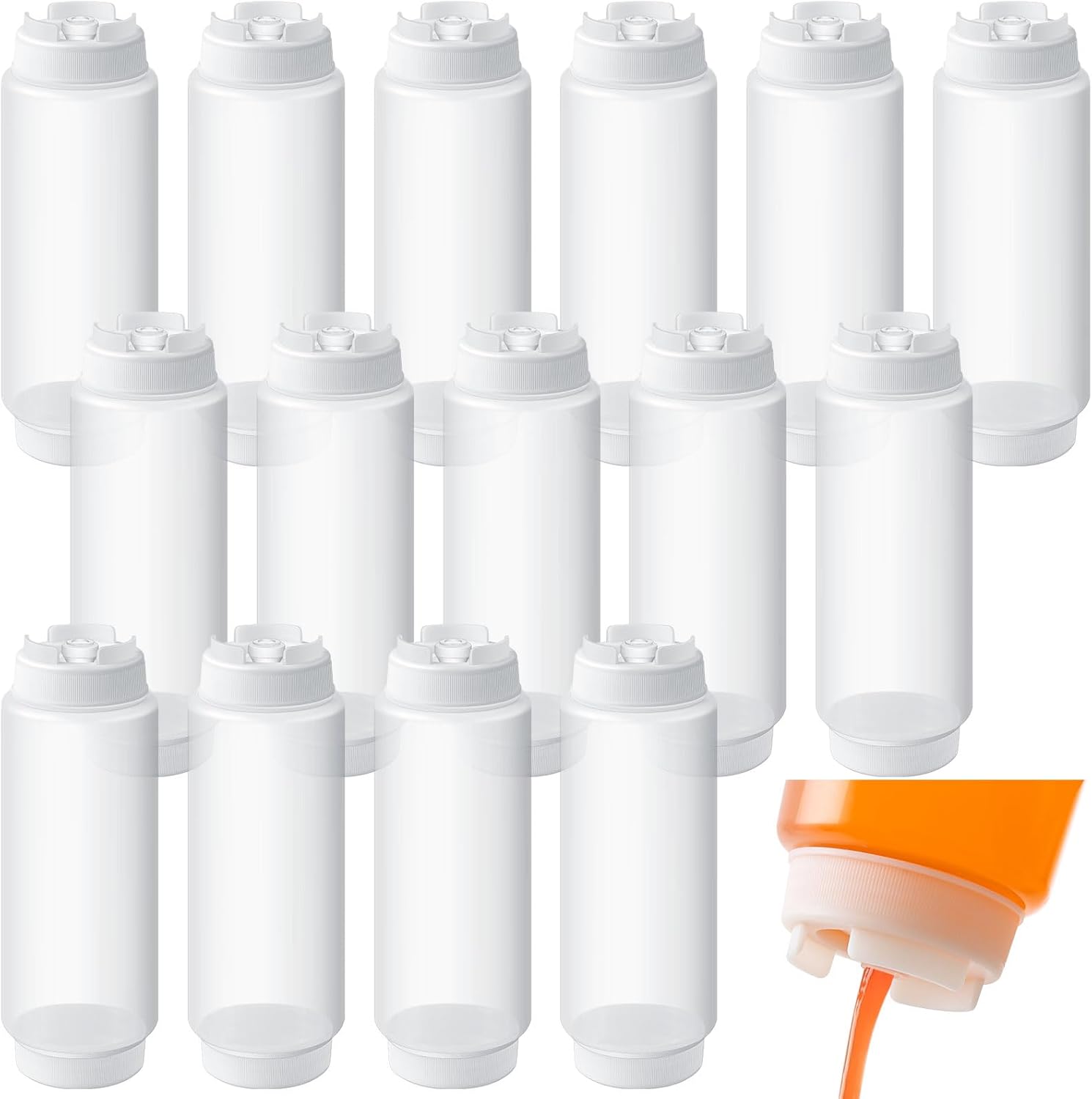 16 Pcs 32 oz Squeeze Bottles for Sauces and Condiments