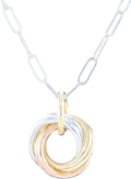 Tahmi Dainty Tricolor Love Knot Pendant Necklace - Classic Daily Wear