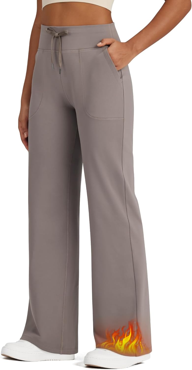 G4Free Wide Leg Fleece Lined Pants for Women in Winter Work